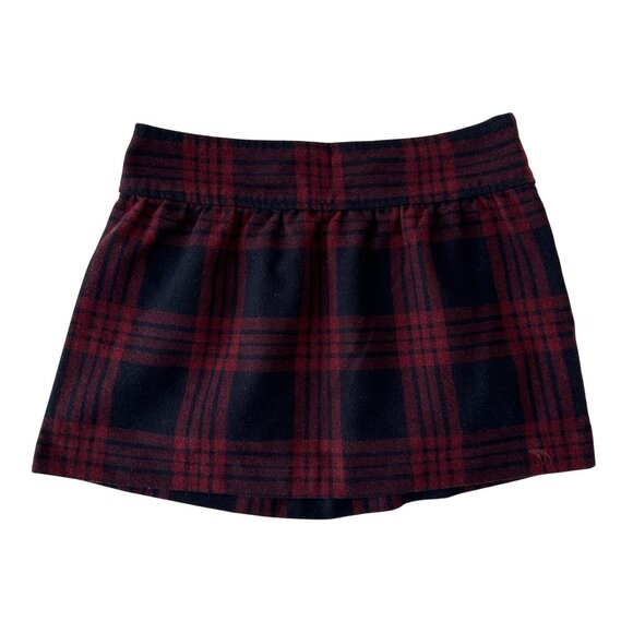 Abercrombie & Fitch Plaid Wool Blend Plaid Mini Skirt Size 8/29 Red Navy Moose - Picture 1 of 13